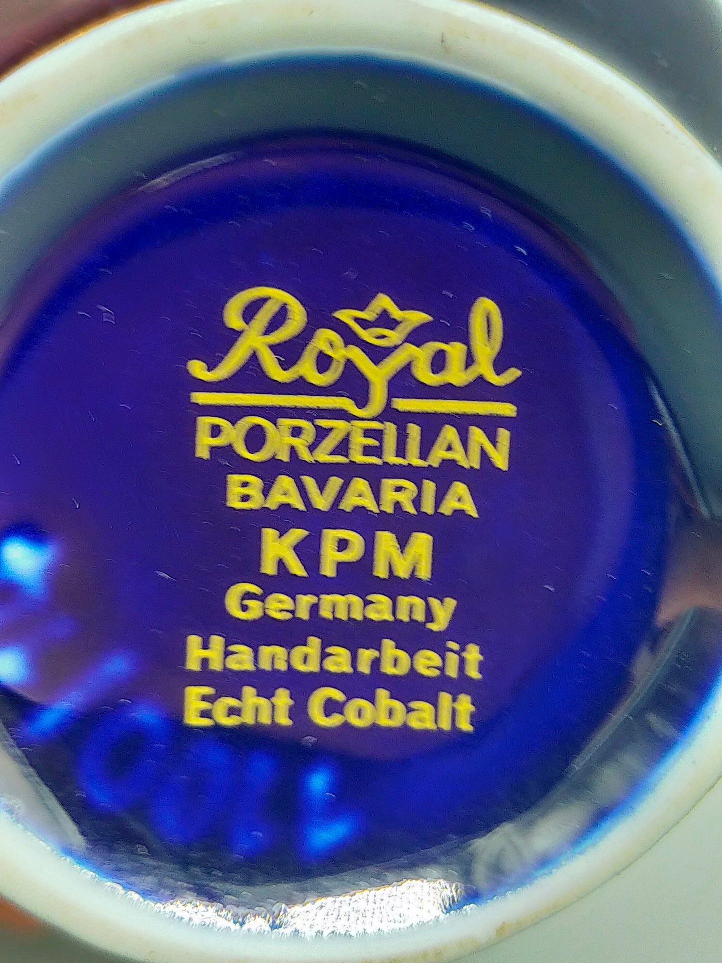 Edle Royal KPM Bavaria Echt Cobalt Vase – Elegantes Golddekor