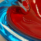 Murano Sommerso Glas Aschenbecher – Vintage Design in Rot und Blau