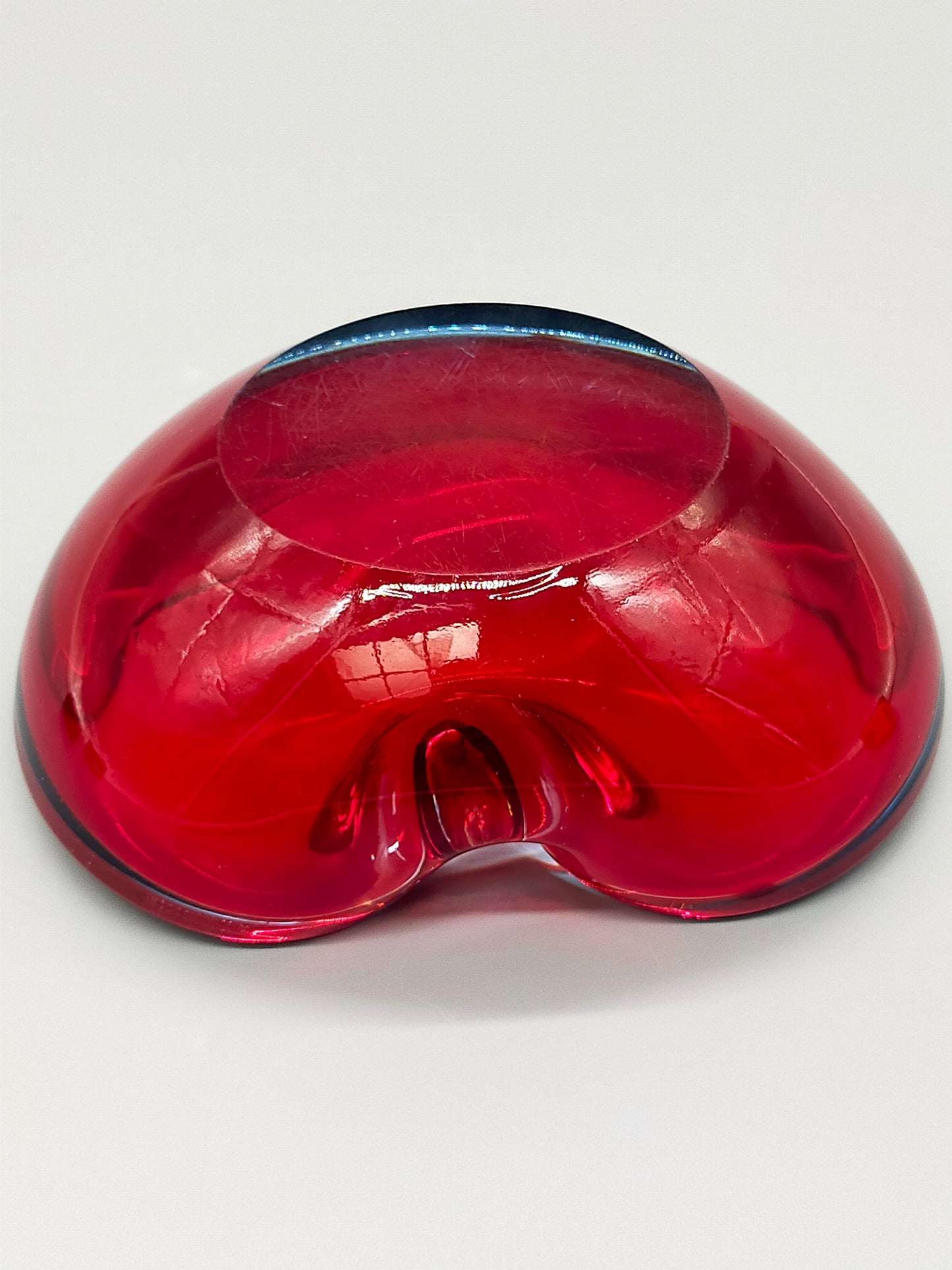 Murano Sommerso Glas Aschenbecher – Vintage Design in Rot und Blau