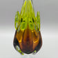 Murano Glas Vase Elegantes Sommerso Design in Grün und Braun