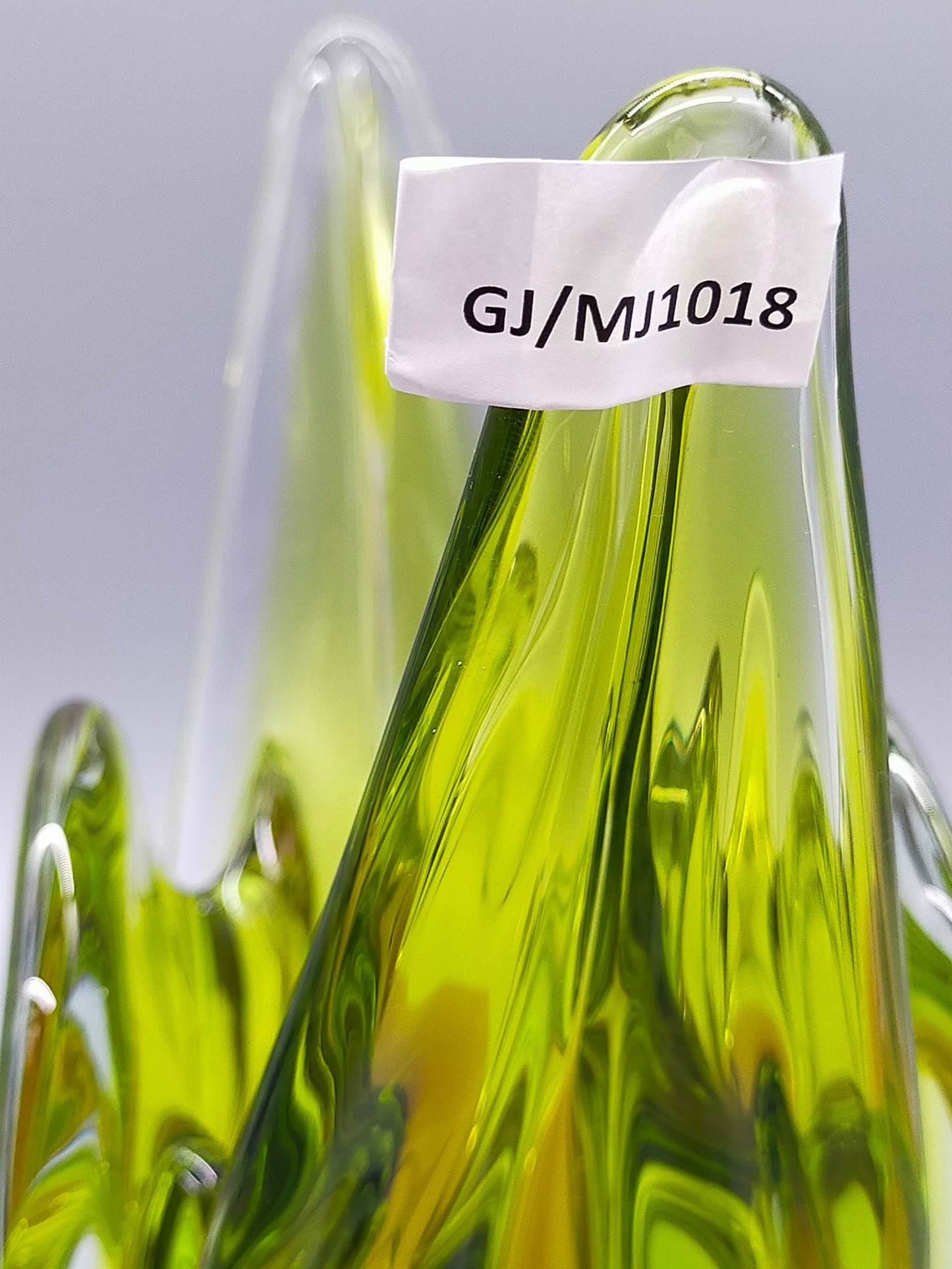 Murano Glas Vase Elegantes Sommerso Design in Grün und Braun