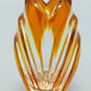 Böhmische Chribska Kunstglas Vase Design in Bernstein-Gelb