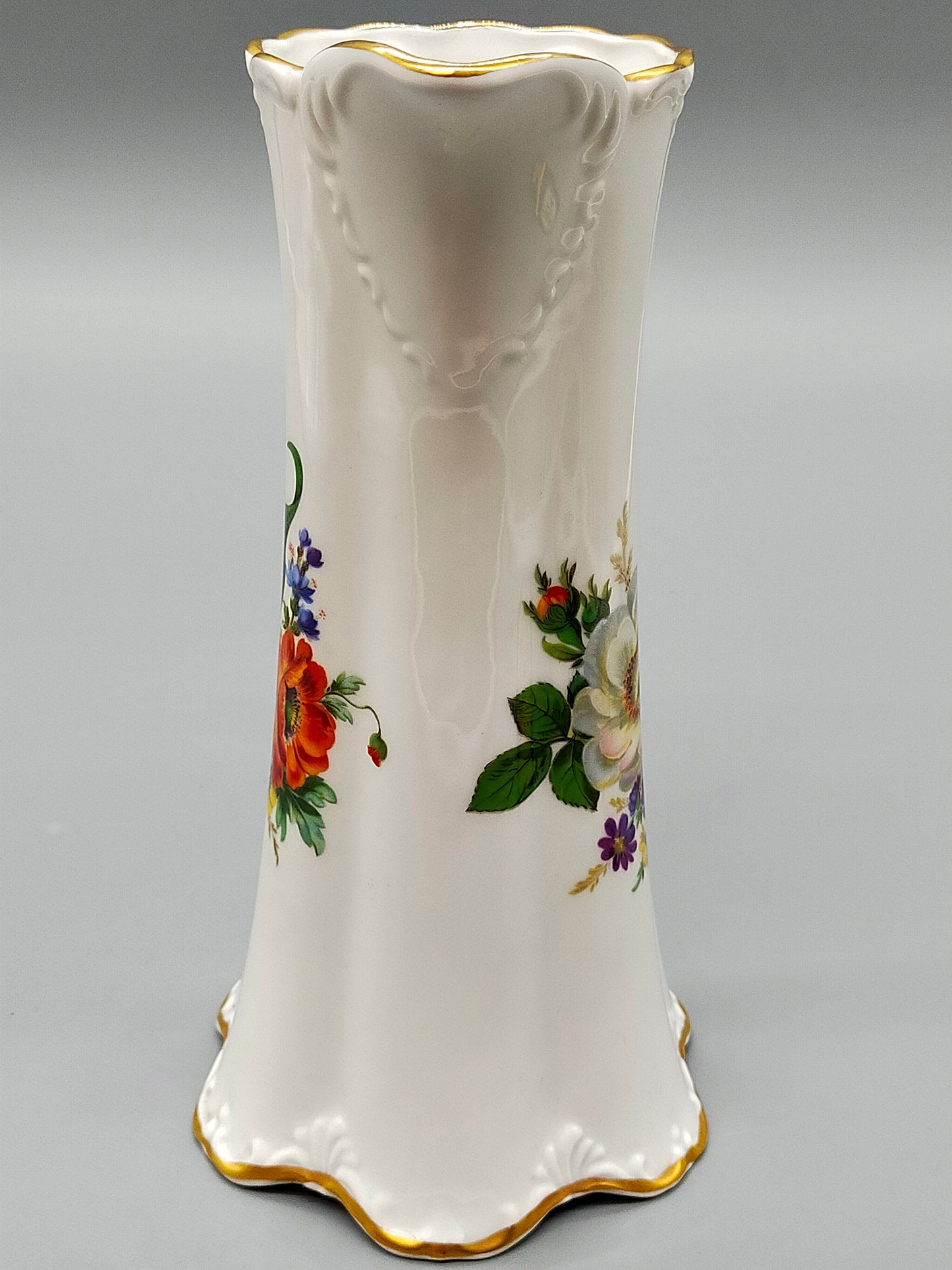 Eleganter Gerold Porzellan Krug Florales Dekor mit Goldrand