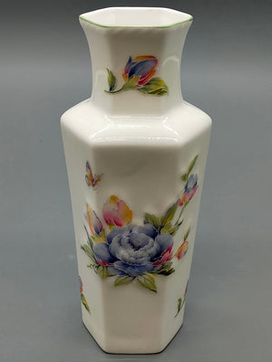 Aynsley Celeste Hexagonale Porzellan Vase Florales Vintage Design