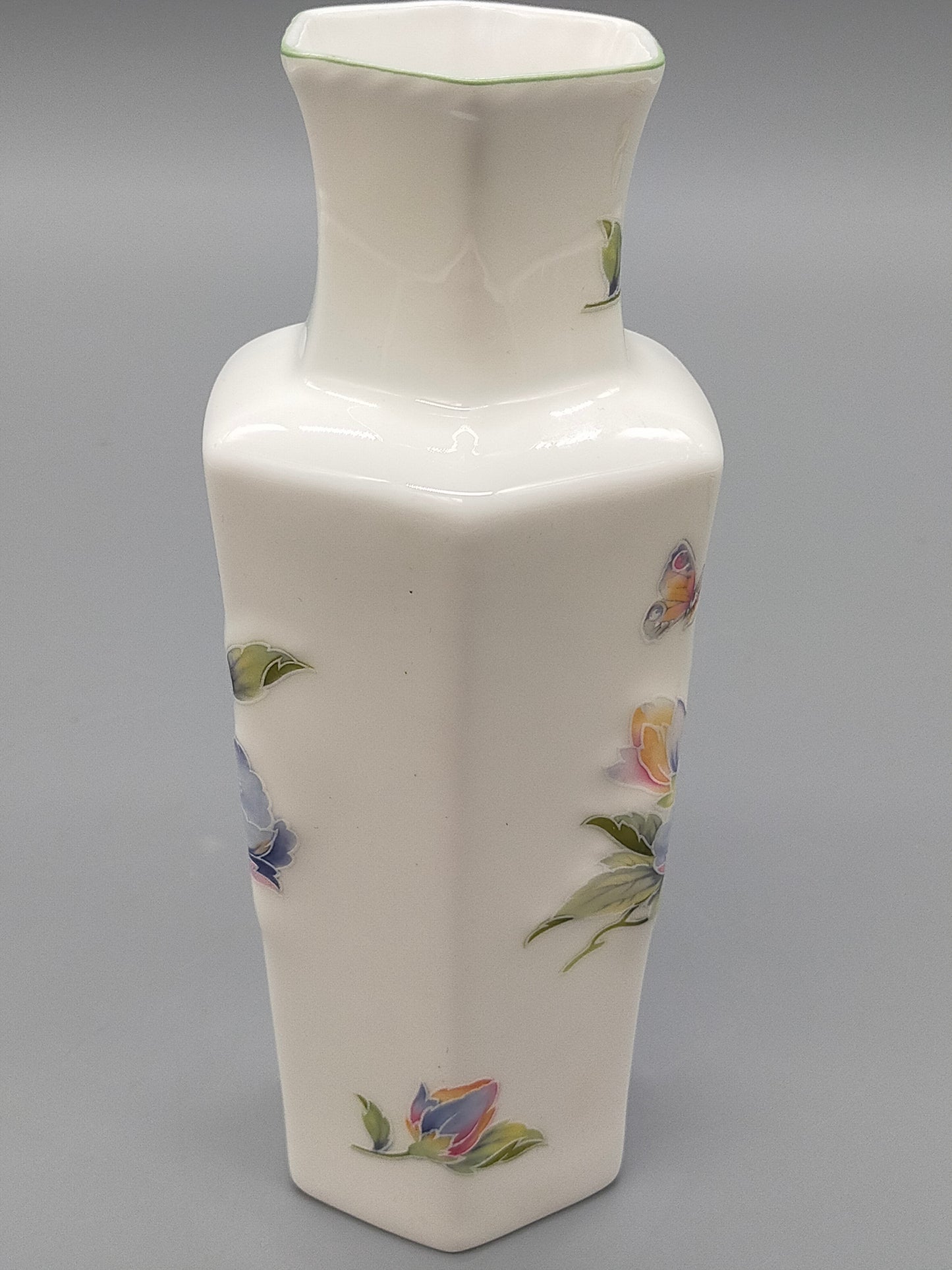 Aynsley Celeste Hexagonale Porzellan Vase Florales Vintage Design