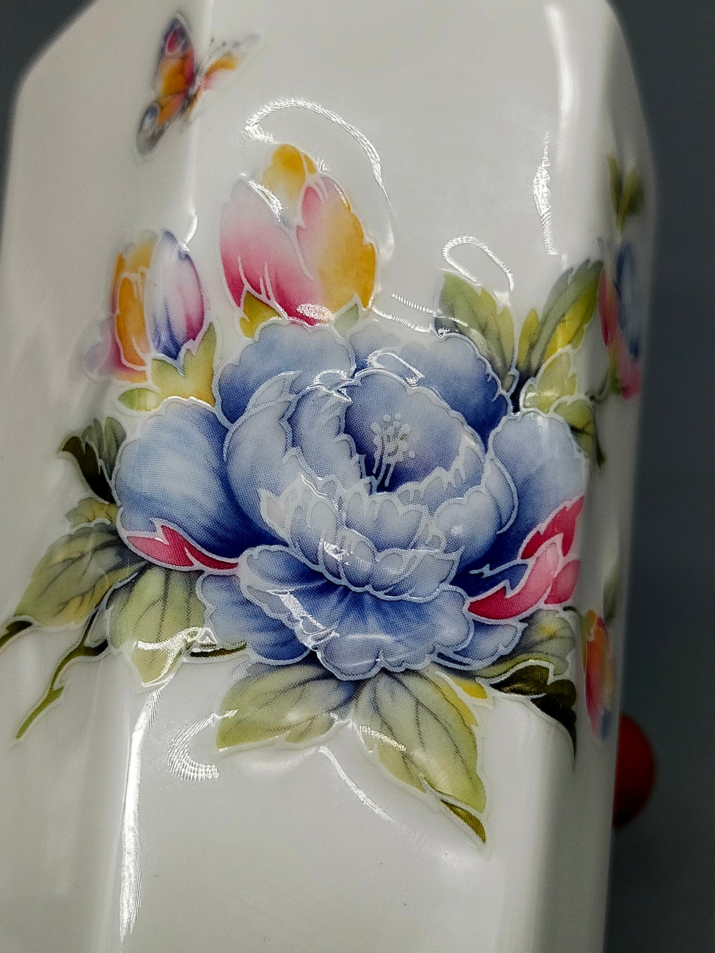 Aynsley Celeste Hexagonale Porzellan Vase Florales Vintage Design