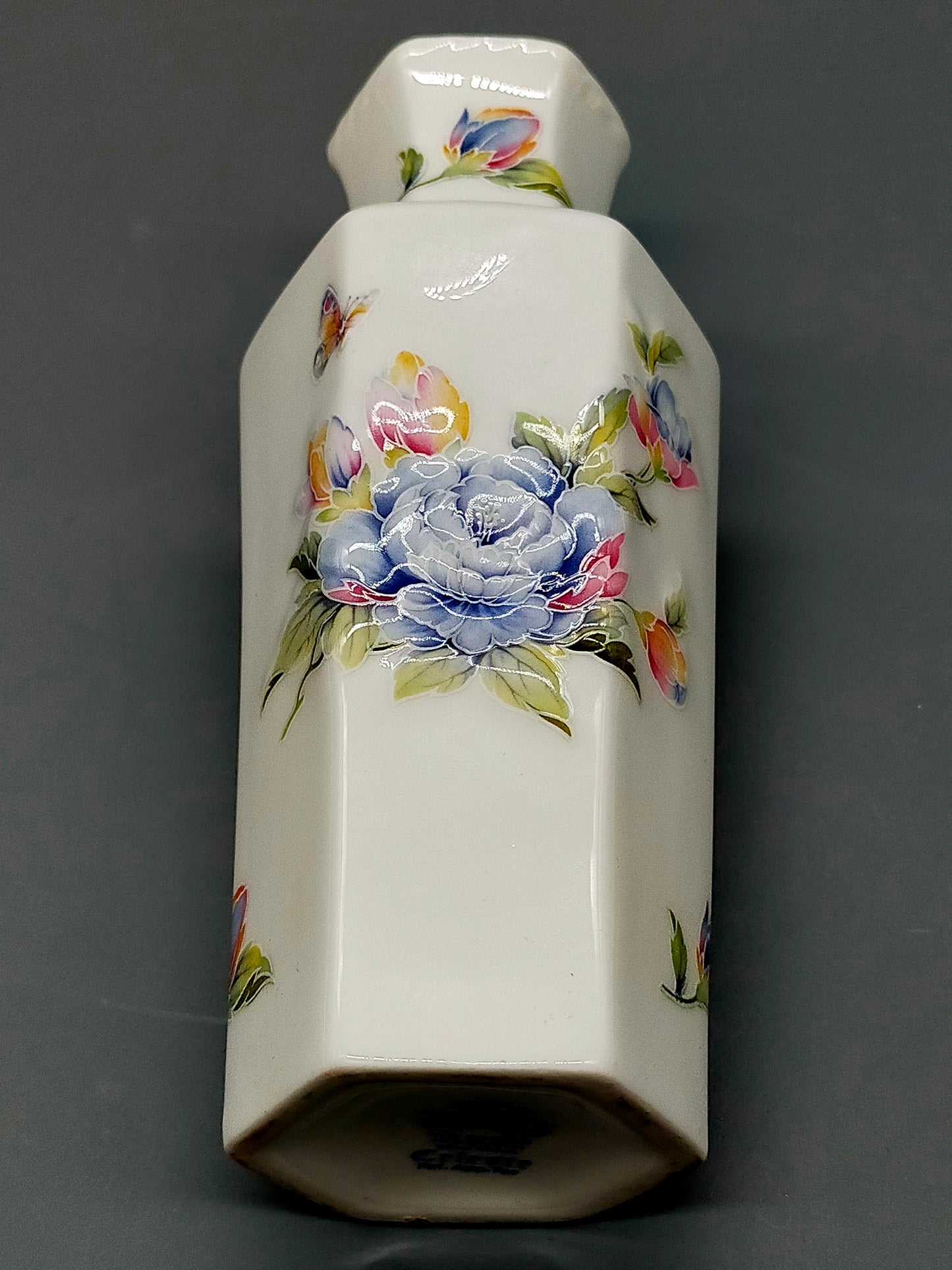 Aynsley Celeste Hexagonale Porzellan Vase Florales Vintage Design