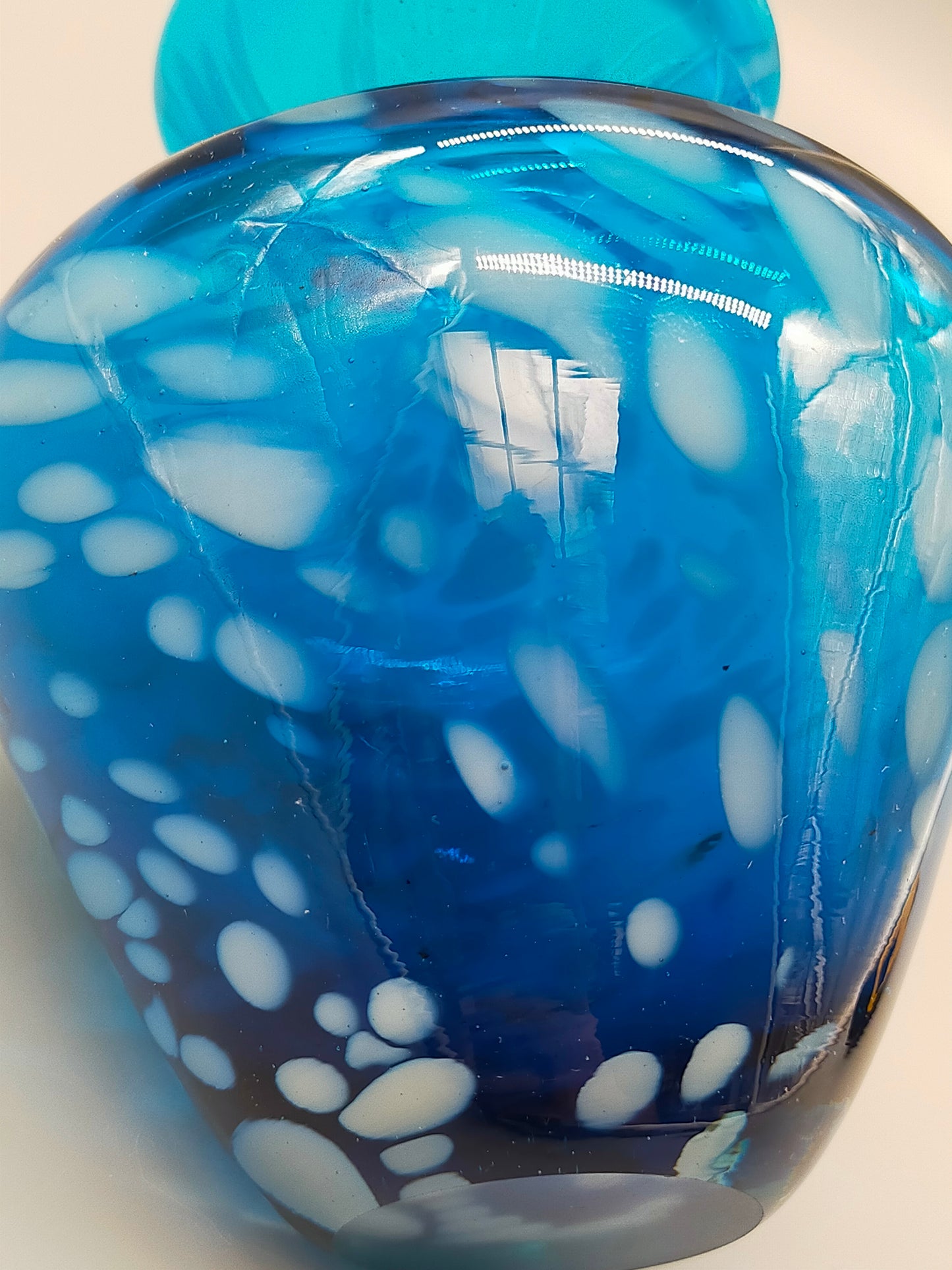 Blaue Murano Glas Vase Handgearbeitete mit Fleckenmuster