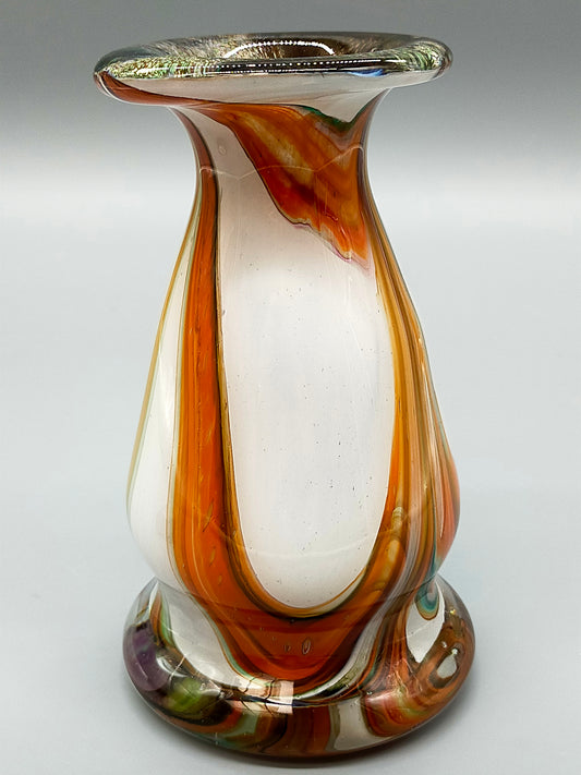 Kunstvolle Murano Glas Vase Farbiges Strudel Design