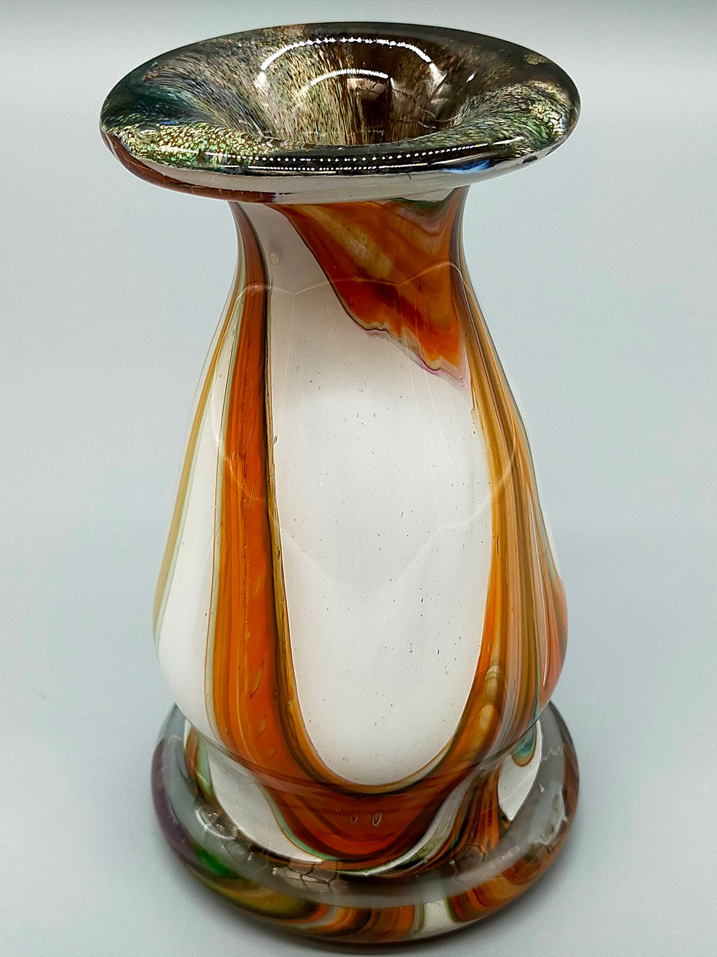 Kunstvolle Murano Glas Vase Farbiges Strudel Design