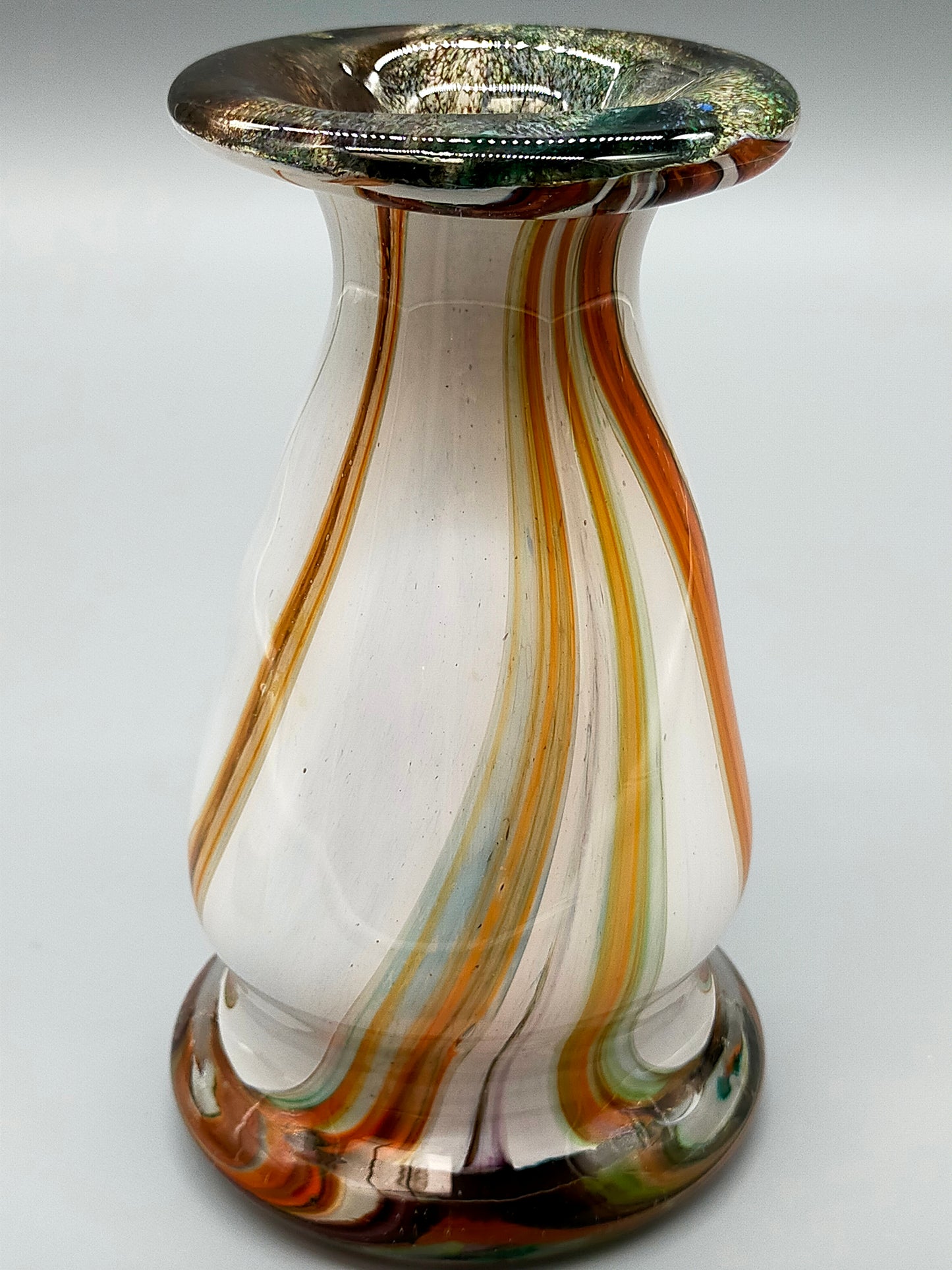 Kunstvolle Murano Glas Vase Farbiges Strudel Design