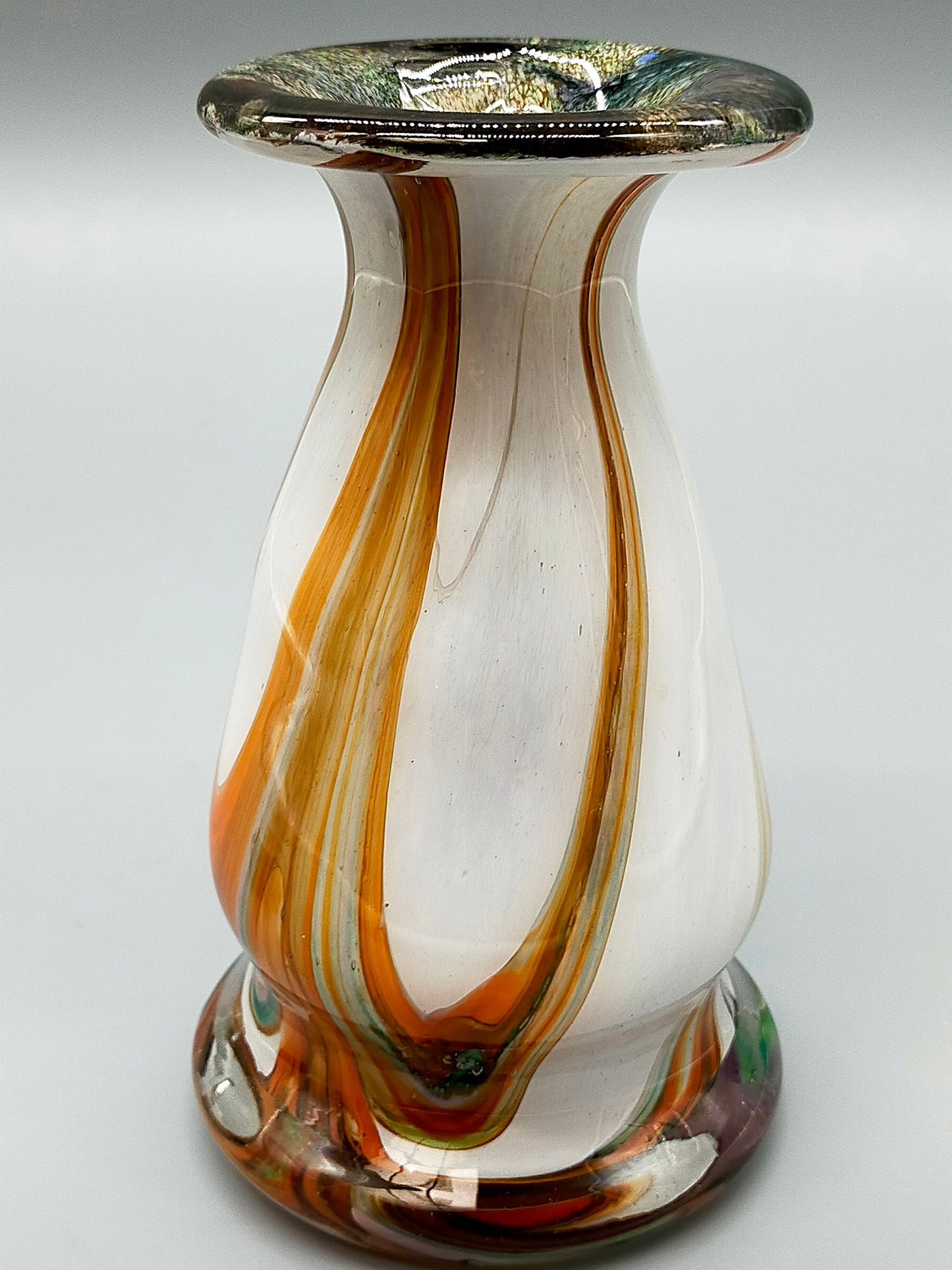 Kunstvolle Murano Glas Vase Farbiges Strudel Design