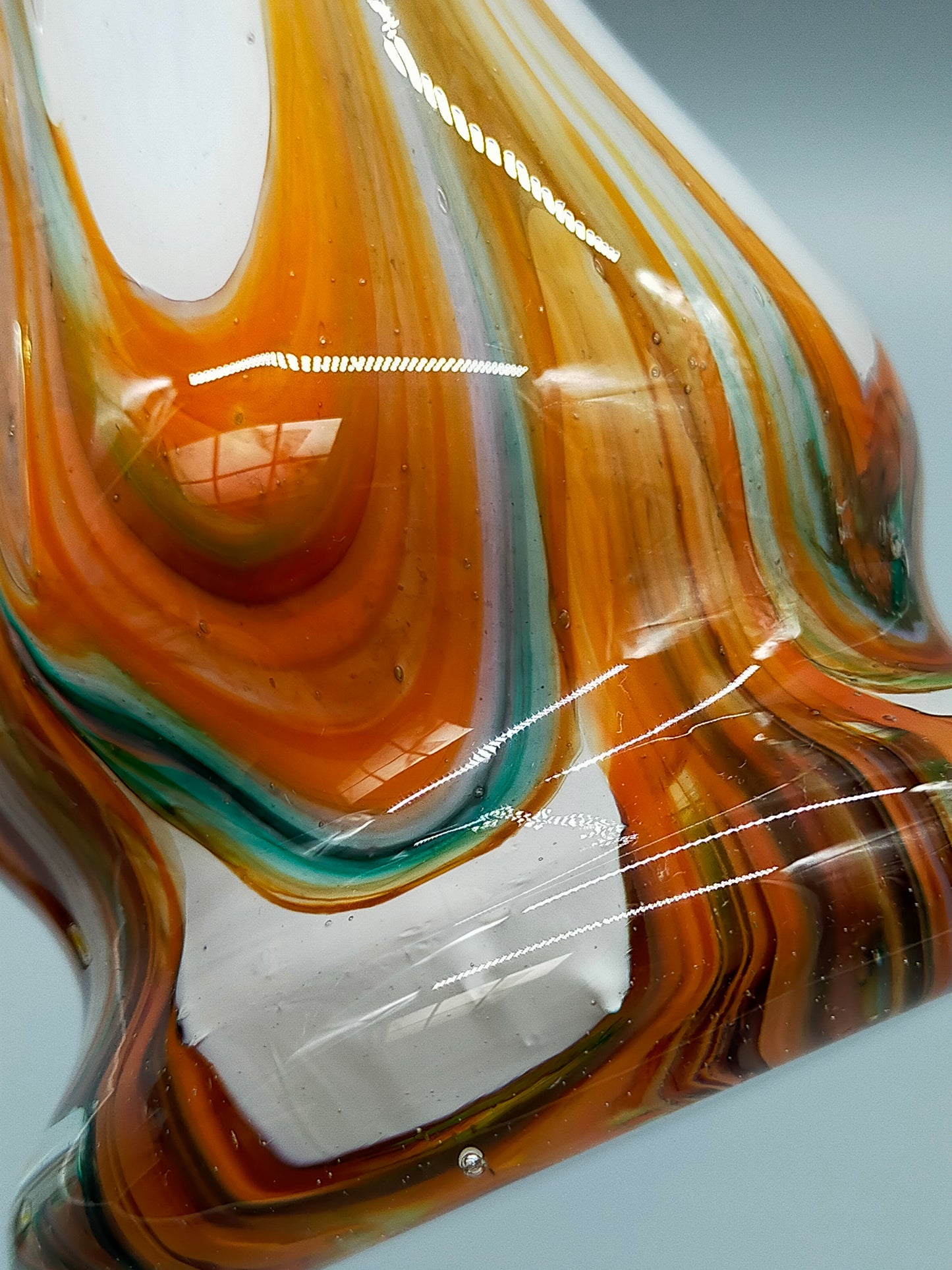 Kunstvolle Murano Glas Vase Farbiges Strudel Design