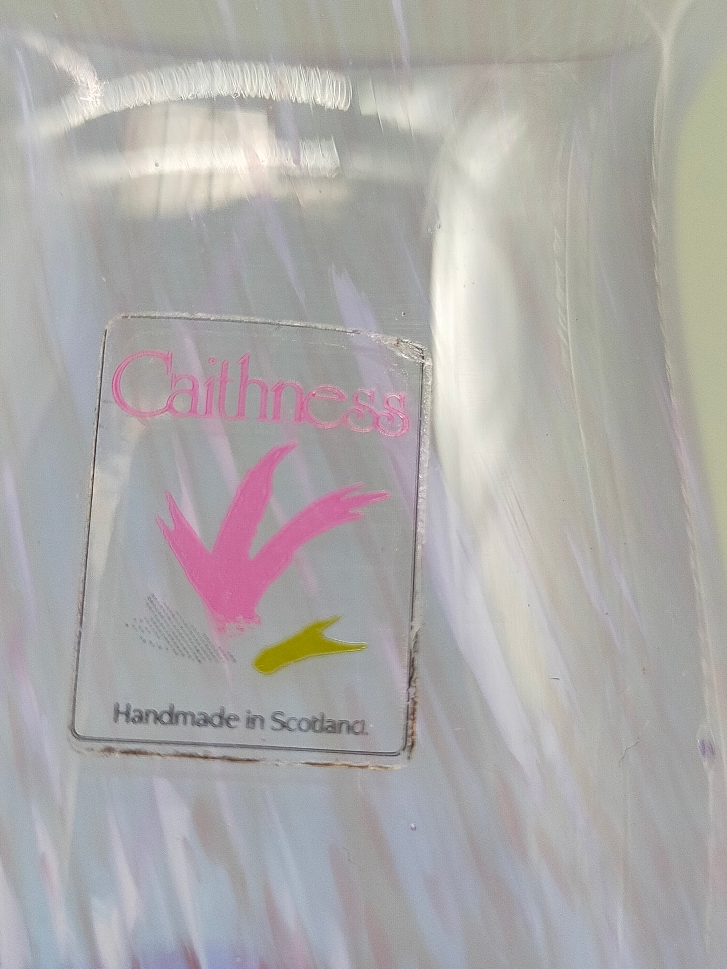 Caithness Glas Vase Handgefertigte Vintage Kunstglas Blumenvase
