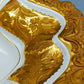 Seltene Meissen Prunkschale (1924) Goldrelief Blumendekor
