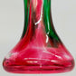 Farbenfrohe Vintage Murano Glasvase in Rot & Grün