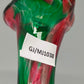 Farbenfrohe Vintage Murano Glasvase in Rot & Grün