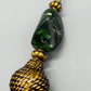 Statement Damen Kette mit grünem Emaille-Medaillon Vintage Stil