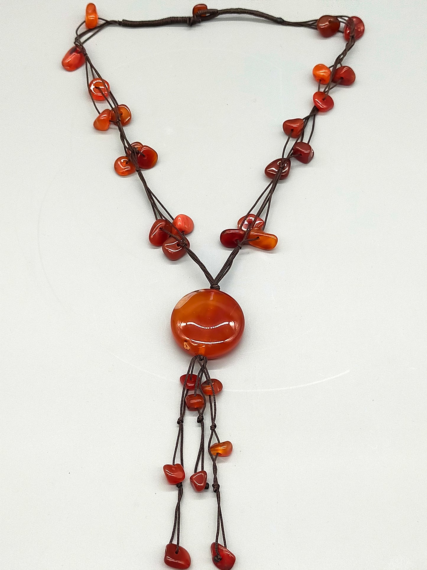 Edle Karneol Stein Kette Extravagante Damen Kette
