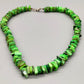 Auffällige Grüne Perlmutt Kette Modischer Muschelschmuck