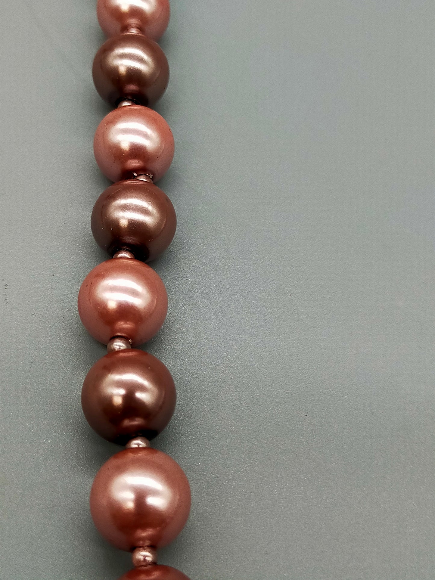 Edle Perlen Kette in Rosé und Braun