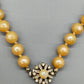 Vintage Perlen Kette mit floraler Strass Schließe