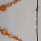 Elegante Damen Kette mit bernsteinfarbenem Stein Vintage Stil