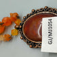 Elegante Damen Kette mit bernsteinfarbenem Stein Vintage Stil