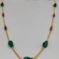 Elegante Damen Kette mit grünen und braunen Elementen