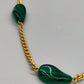 Elegante Damen Kette mit grünen und braunen Elementen