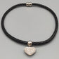 Moderne Damen Kette mit strassbesetztem Herzanhänger