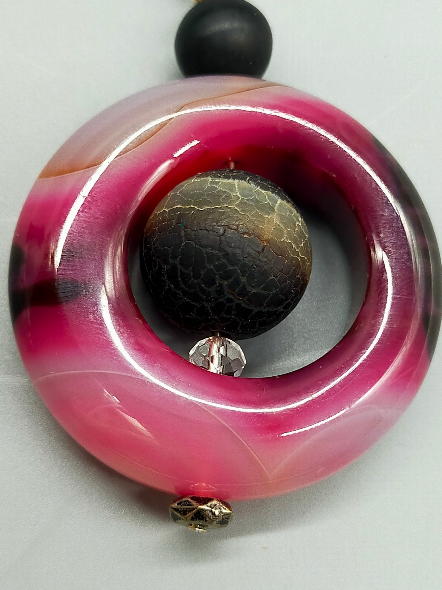 Achat O-Ring Damen Anhänger Farbenfroher Stein Anhänger