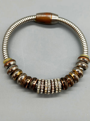 Modernes Damen Armband im Bicolor-Design mit Strass