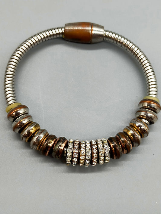 Modernes Damen Armband im Bicolor-Design mit Strass