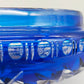 Edle Bleikristall Dose mit Deckel Blau Elegante Bonboniere mit Blumenschliff