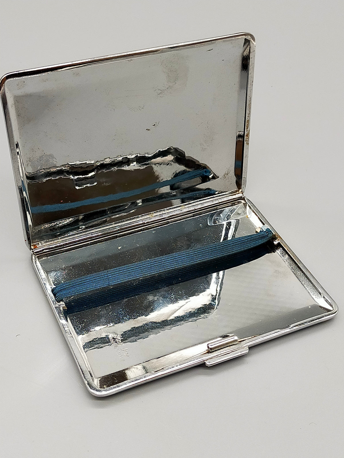 Vintage Har-Bro Zigarettenetui Silberfarben mit Rautenmuster