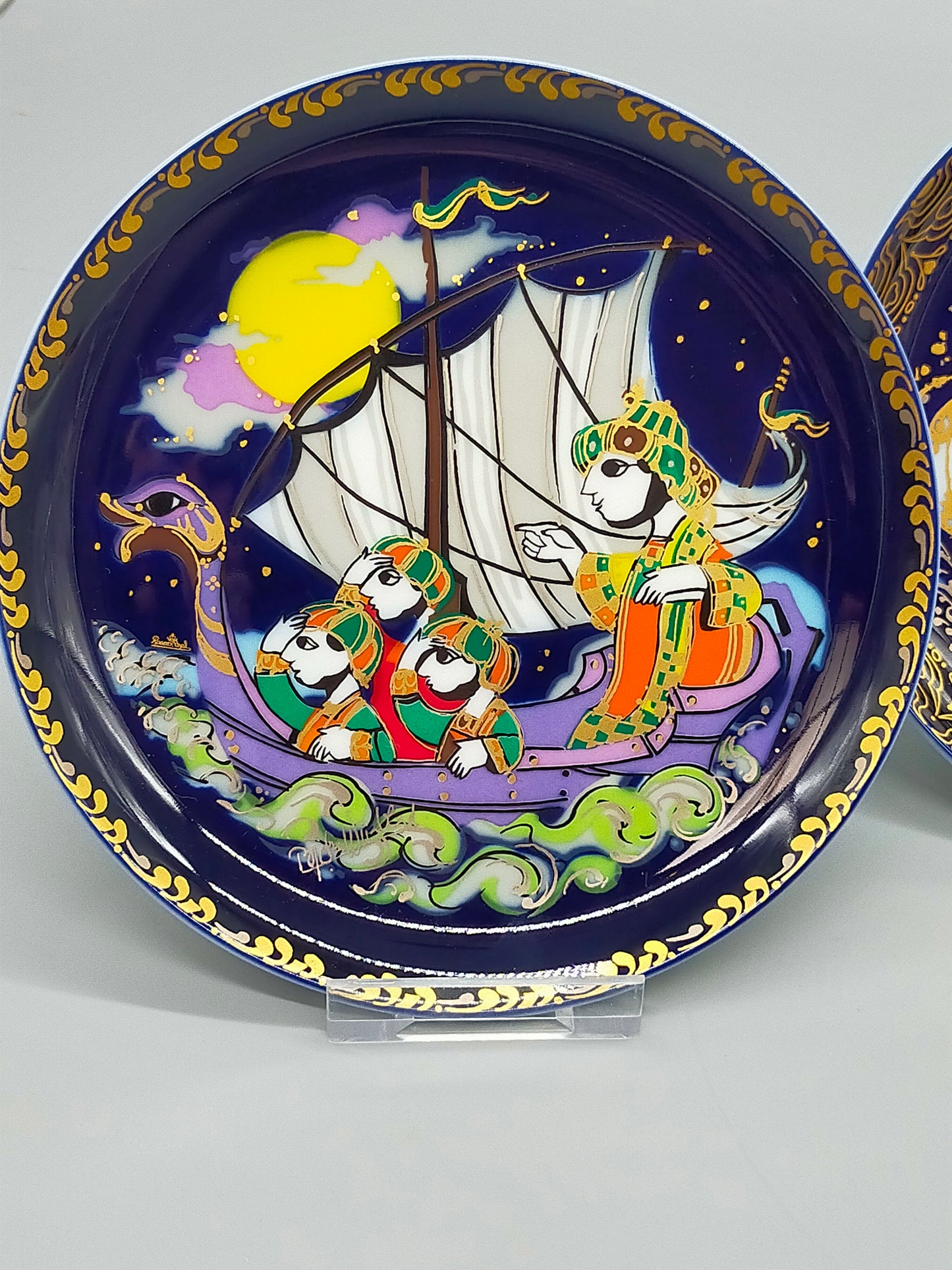 3er Rosenthal wandteller Bjørn Wiinblad Aladin und Sindbad