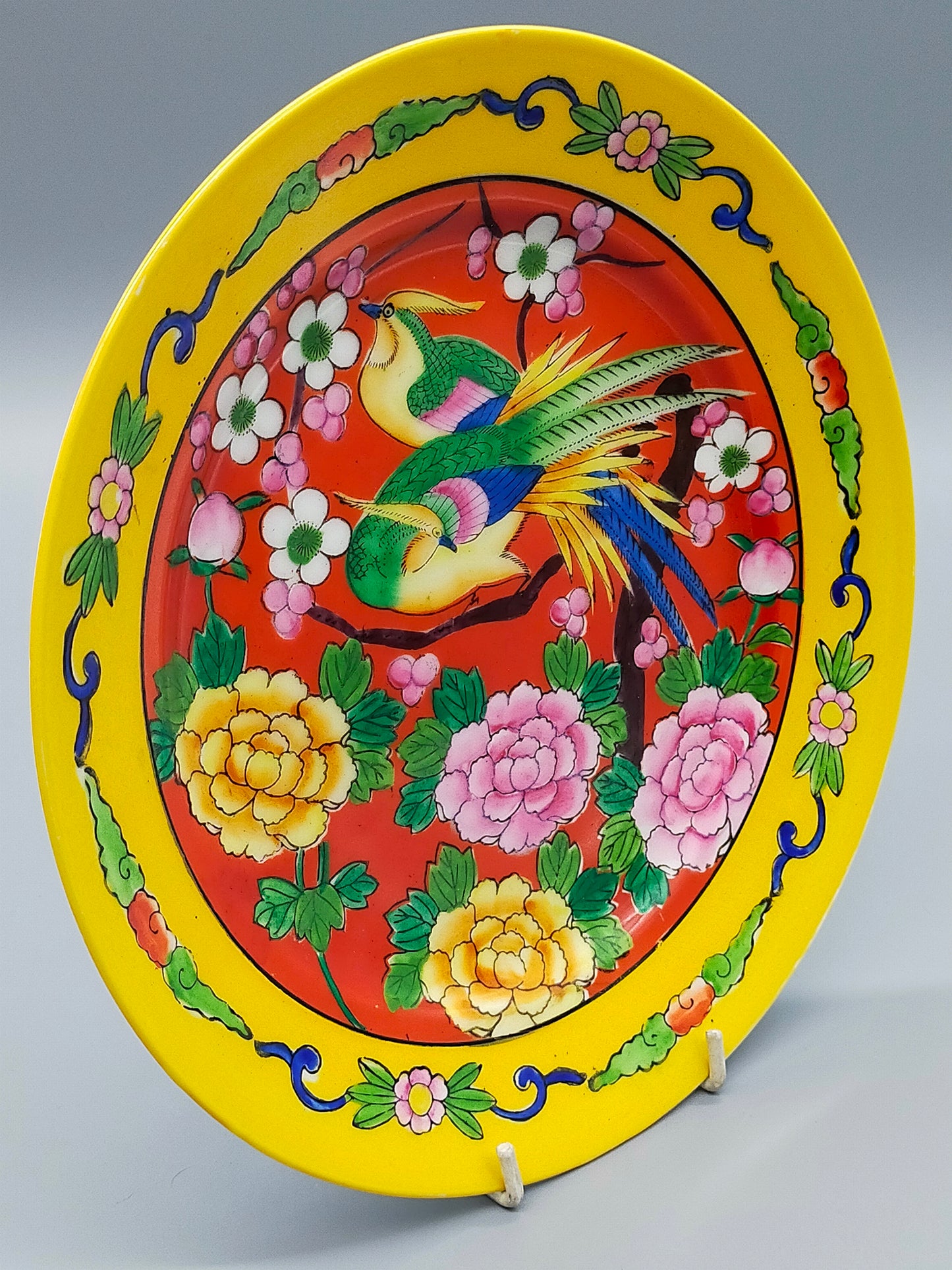 Prachtvoller Seiei Porzellan Teller Japanische Kunst mit Vögeln