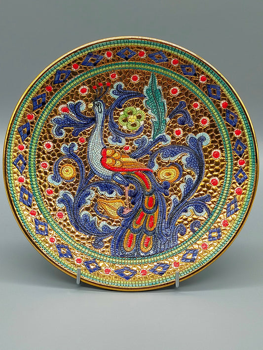 Deruta G.P. Gialletti Prunksteller Byzantinisches Mosaik Pfau