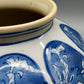 Klassische Asiatische Deckelvase Blau Weißes Porzellan mit Blumen Muster