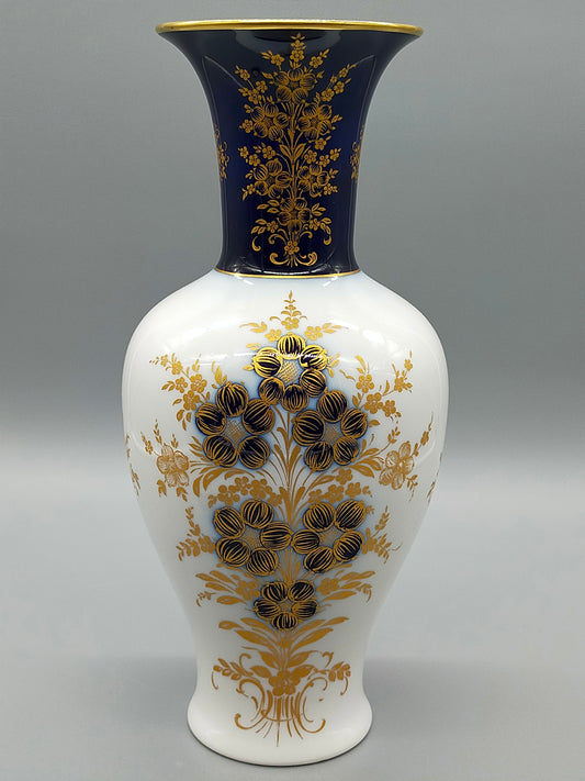Edle Krautheim Selb Bavaria Vase  Prunkvase mit Golddekor und Kobaltblau