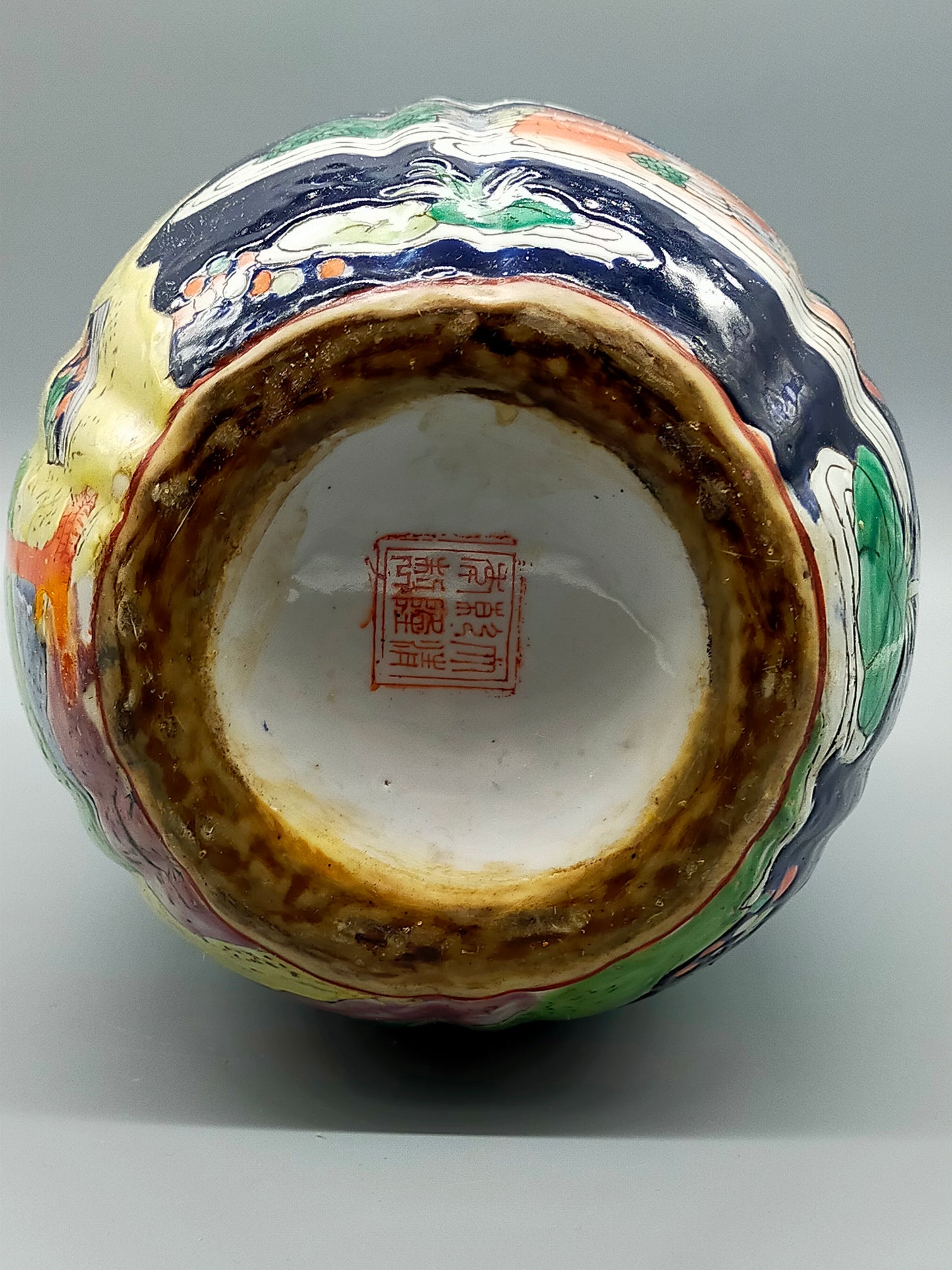 Chinesische Famille Rose Vase Große Prunkvase mit Vogelmotiven