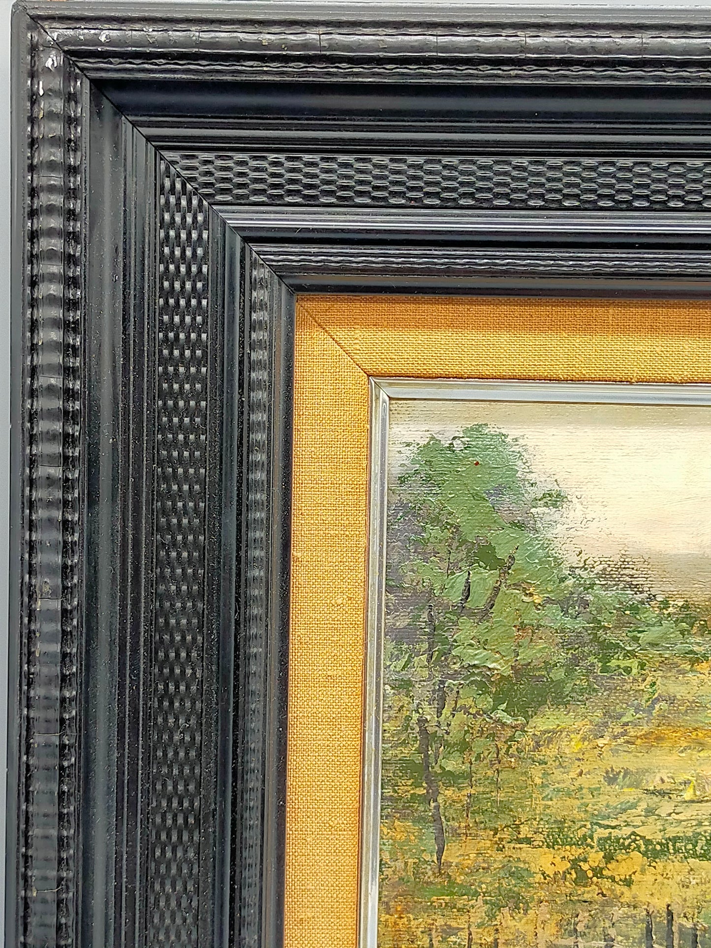 J. Gimeno Guerri Ölgemälde Idyllische Flusslandschaft mit Enten