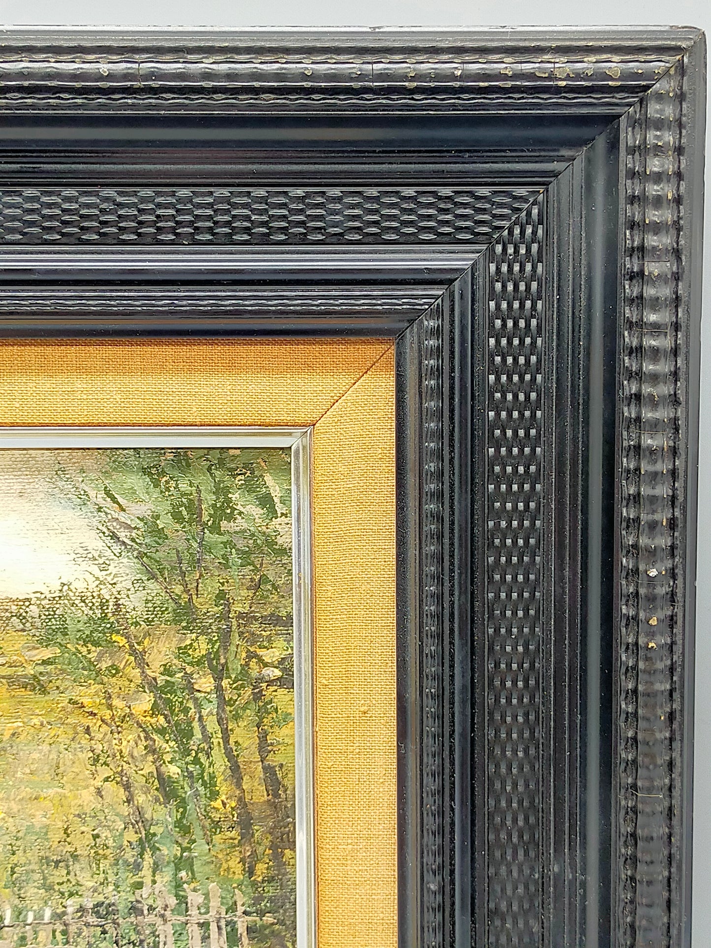 J. Gimeno Guerri Ölgemälde Idyllische Flusslandschaft mit Enten