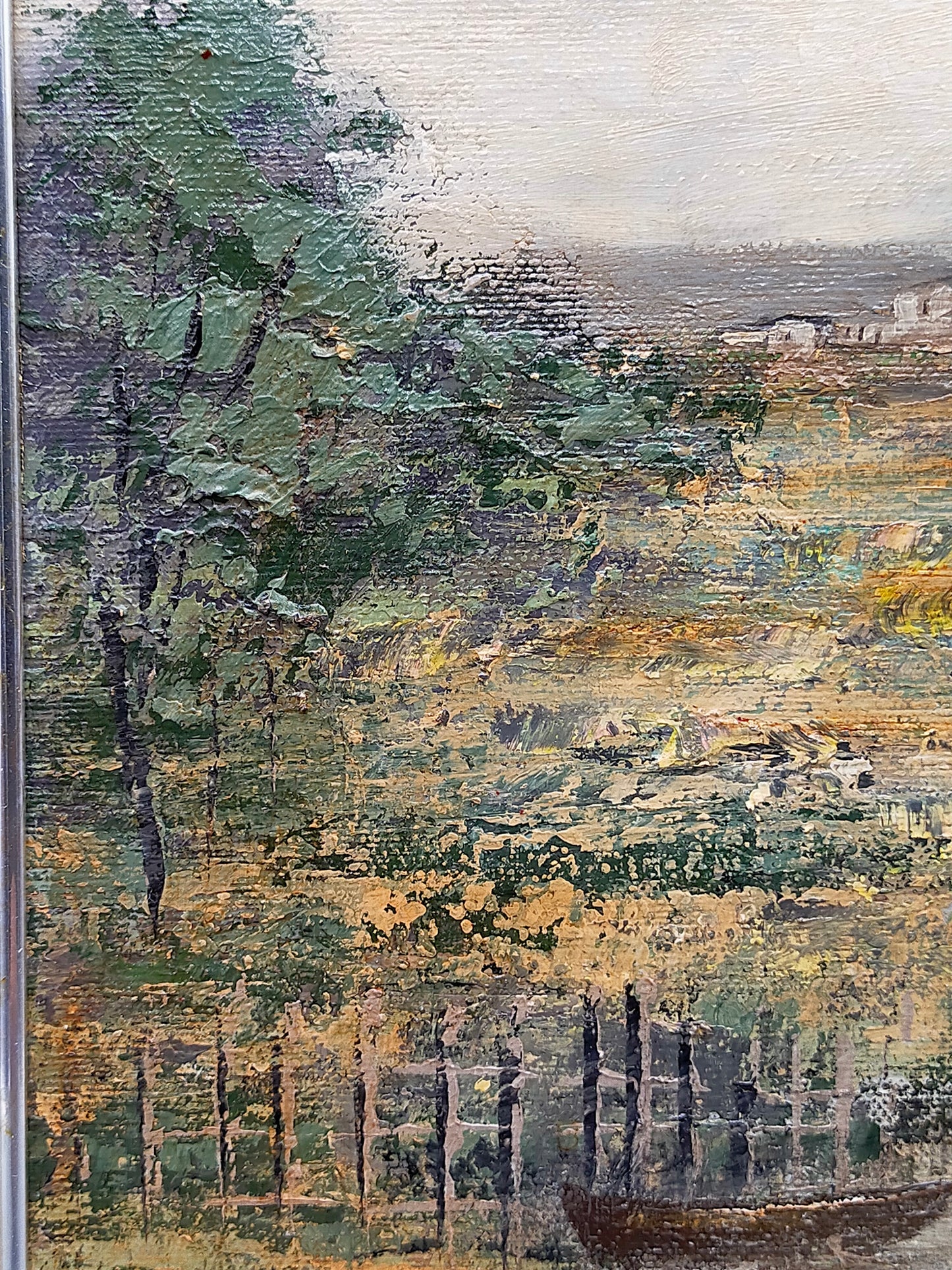 J. Gimeno Guerri Ölgemälde Idyllische Flusslandschaft mit Enten
