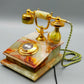 Vintage Onyx Marmor Telefon DFeAp 302 Edles Wählscheibentelefon