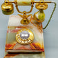 Vintage Onyx Marmor Telefon DFeAp 302 Edles Wählscheibentelefon