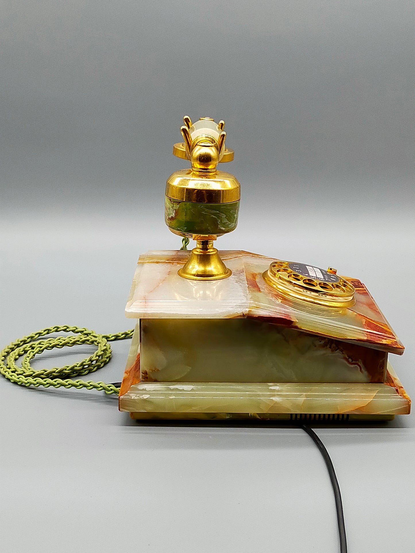 Vintage Onyx Marmor Telefon DFeAp 302 Edles Wählscheibentelefon