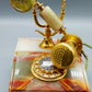 Vintage Onyx Marmor Telefon DFeAp 302 Edles Wählscheibentelefon