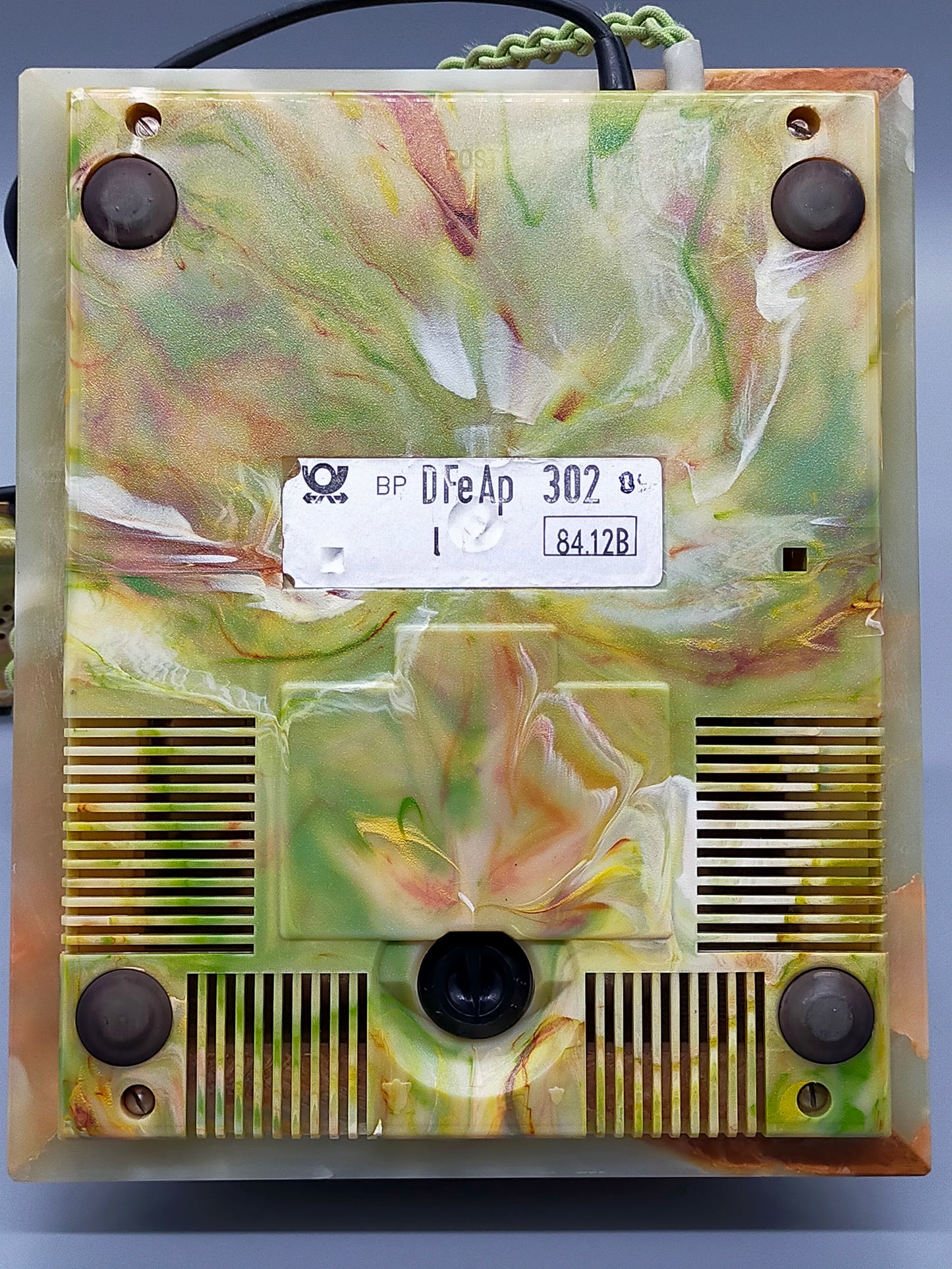 Vintage Onyx Marmor Telefon DFeAp 302 Edles Wählscheibentelefon